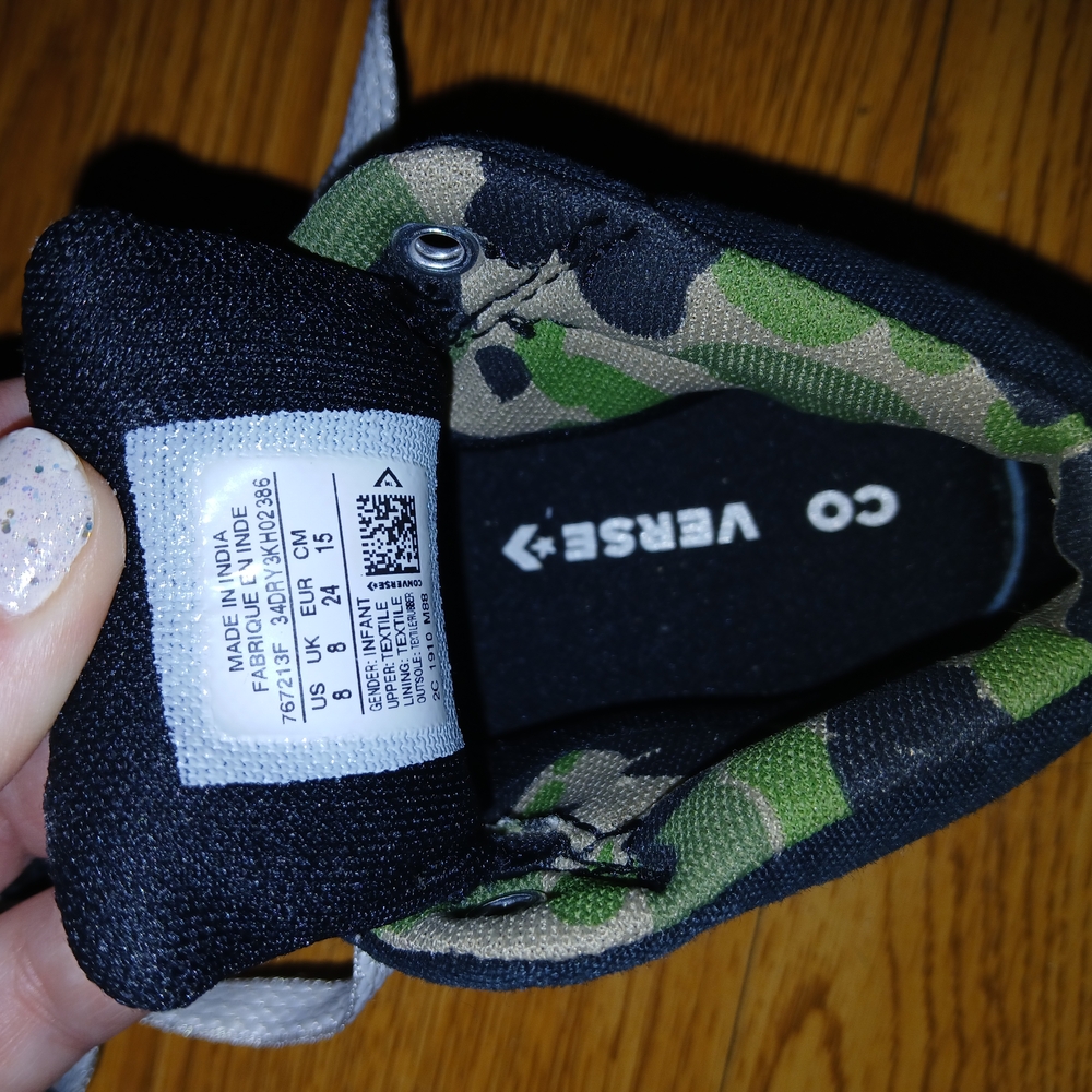 Converse Green and Black Camouflage Sneakers
